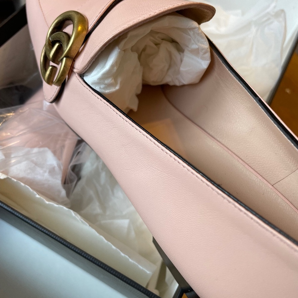NEW Gucci GG Marmont Pink Loafers Size 41